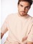 Turuncu Erkek Bisiklet Yaka Loose Fit Çizgili T-Shirt F4SM-TST 036 3