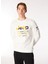 Ekru Erkek Bisiklet Relaxed Baskılı Sweatshirt C4WM-SWT4234 2