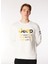 Ekru Erkek Bisiklet Relaxed Baskılı Sweatshirt C4WM-SWT4234 3