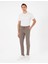 Bej Slim Fit Esnek Jogger Kanvas Pantolon 3