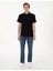 Siyah Slim Fit Örme Dokulu Polo Yaka Tişört 4