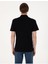Siyah Slim Fit Örme Dokulu Polo Yaka Tişört 5
