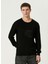 Siyah Erkek Bisiklet Slim Fit Düz Kazak 1092016 1