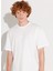 Kırık Beyaz Erkek Bisiklet Yaka Bol Kesim T-Shirt L222001102 4
