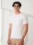 Bisiklet Yaka Beyaz Erkek T-Shirt FM23S16TGWHITE 1