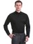 Siyah Slim Fit Düz 100% Pamuklu Slim Yaka Uzun Kollu Casual Saten Gömlek 1