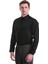 Siyah Slim Fit Düz 100% Pamuklu Slim Yaka Uzun Kollu Casual Saten Gömlek 5