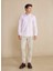 Slim Fit Düğmeli Yaka Pembe Erkek Gömlek BBSS24MSH006 3