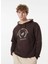 Kahve Erkek Kapüşon Loose Fit Baskılı Sweatshirt M4WM-SWT-1515 1