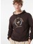 Kahve Erkek Kapüşon Loose Fit Baskılı Sweatshirt M4WM-SWT-1515 2