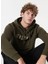 Haki Erkek Kapüşon Relaxed Baskılı Sweatshirt M4WM-SWT-1980 2