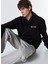 Siyah Erkek Kapüşon Loose Fit Baskılı Sweatshirt M4WM-SWT-1519 1