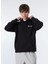 Siyah Erkek Kapüşon Loose Fit Baskılı Sweatshirt M4WM-SWT-1519 5