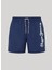 Lacivert Erkek Normal Baskılı Şort Mayo PMB10393 595 Logo Swımshort 4