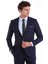 Lacivert Slim Fit Düz Mono Yaka Klasik Takım Elbise 3