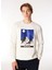 Ekru Erkek Bisiklet Relaxed Baskılı Sweatshirt C4WM-SWT4258 4