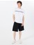 Siyah Erkek Loose Fit Desenli Sweat Şort M5GD49KCPR1JBLK Gj Reg Embro Short 2