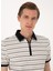 Bej Erkek Slim Fit Çizgili Polo T-Shirt Ken 2