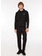 Siyah Erkek Kapüşon Yaka Basic Sweatshirt D3WM-SWT27 3