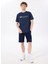D4SM-TST3308 Indigo Bisiklet Yaka Basic Baskılı Erkek T-Shirt 2