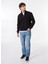Siyah Erkek Fermuarlı Basic Düz Sweatshirt MML4WM-SWT9517 3