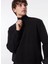 Siyah Erkek Fermuarlı Basic Düz Sweatshirt MML4WM-SWT9517 4
