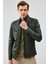 Wade Erkek Haki Slim-Fit Deri Mont 22WGD6462VE 1