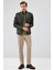 Wade Erkek Haki Slim-Fit Deri Mont 22WGD6462VE 6