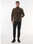 Haki Erkek Dik Relaxed Düz Polar Sweatshırt C4WM-SWT4201 2