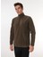 Haki Erkek Dik Relaxed Düz Polar Sweatshırt C4WM-SWT4201 3
