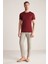Bisiklet Yaka Bordo Basic T-Shirt 2
