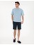 Açık Mavi Comfort Fit Basic Tişört 4