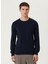 Lacivert Erkek Bisiklet Slim Fit Düz Kazak 1091812 1