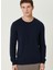 Lacivert Erkek Bisiklet Slim Fit Düz Kazak 1091812 2