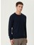 Lacivert Erkek Bisiklet Slim Fit Düz Kazak 1091812 4