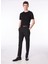 Siyah Erkek Düğmeli Bisiklet Yaka Basic T-Shirt F4SM-TST 0717 3