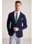 Lacivert Giza Pamuk Triko Blazer Ceket 1
