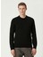 Siyah Erkek Balıkçı Slim Fit Düz Kazak 1091787 1