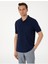 Lacivert Regular Fit %100 Pamuk Polo Yaka Basic Tişört 1