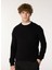 Siyah Erkek Bisiklet Basic Nakışlı Sweatshirt M4WM-SWT-1559 1