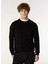 Siyah Erkek Bisiklet Basic Nakışlı Sweatshirt M4WM-SWT-1559 3