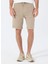 Açık Kahve Erkek Lastikli Regular Fit %100 Keten Bermuda Şort FC4SM-SHT 0928 4