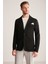 Siyah Giza Pamuk Triko Blazer Ceket 5