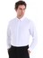 Beyaz Slim Fit Düz Pamuklu Slim Yaka Uzun Kollu Klasik Gömlek 2