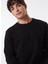 Siyah Erkek Bisiklet Basic Düz Sweatshirt MML4WM-SWT9518 1