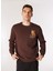 Kahve Erkek Bisiklet Relaxed Nakışlı Sweatshirt D4WM-SWT3078 3