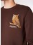 Kahve Erkek Bisiklet Relaxed Nakışlı Sweatshirt D4WM-SWT3078 4