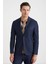 Saf Pamuk Lacivert Blazer Ceket 1