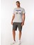 Gri Erkek Bisiklet Yaka Baskılı T-Shirt D4SM-TST3270 2