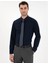 Lacivert Slim Fit Uzun Kollu Basic Gömlek 3
